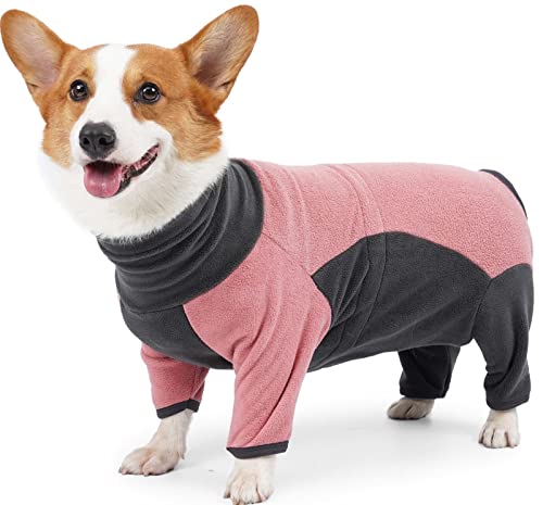 Winter Warmer Hundemantel, Weicher Hund Fleece Pullover, Hundepulli mit Beinen für kleine, mittlere, große Hunde, die wandern, Reisen und schlafen (Color : Pink, Size : S) von DHGTEP