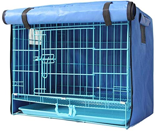 Zwingerkäfigabdeckung - Hundekistenabdeckung für Drahtkäfige - Atmungsaktive, Wasserdichte Welpenkistenabdeckung mit Fenster - für Drahtkäfige im Innen- und Außenbereich ( Color : Blue , Size : L ) von DHGTEP
