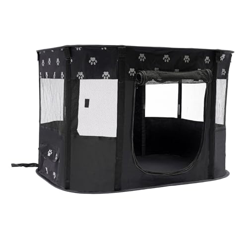 Katzenhaus Outdoor Winterfest, Schwarz Katzenhütte Outdoor mit Tragetasche und Abnehmbarem Transparentem Vorhang, Katzenmöbel für Draußen Winterfest Wasserdicht Streuner Haustiere, 90 * 70 * 60cm Katzenhaus Outdoor Winterfest, Schwarz Katzenhütte Outdoor mit Tragetasche und Abnehmbarem Transparentem Vorhang, Katzenmöbel für Draußen Winterfest Wasserdicht Streuner Haustiere, 90 * 70 * 60cm von DHQCQL