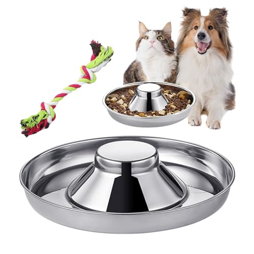 1 stück Edelstahl-Futternapf, 1 Stück Spielzeugknoten, Anti-Fall-Hundenapf, Slow-Food-Schüssel für Haustiere, Anti-Rollover-Futterschale für Katzen und Hunde, Haustiertrinkschale, rutschfeste Fütterun 1 stück Edelstahl-Futternapf, 1 Stück Spielzeugknoten, Anti-Fall-Hundenapf, Slow-Food-Schüssel für Haustiere, Anti-Rollover-Futterschale für Katzen und Hunde, Haustiertrinkschale, rutschfeste Fütterun von DHSBGWSX