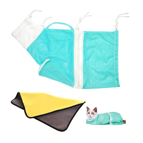 DHSBGWSX 1 Stück Katzenbadeset, 1 Stück Badetuch, Katzenduschtasche, Haustier-Duschtasche aus Netzgewebe, Haustierbedarf DHSBGWSX 1 Stück Katzenbadeset, 1 Stück Badetuch, Katzenduschtasche, Haustier-Duschtasche aus Netzgewebe, Haustierbedarf von DHSBGWSX