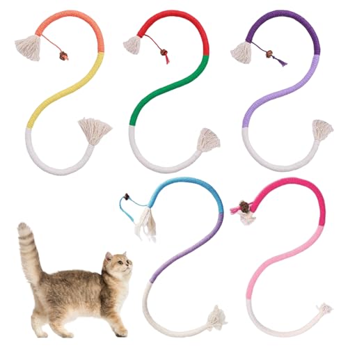 DHSBGWSX 5 Stück Katzen-Kauseil, Haustier-Beißseil, Katzen-Kauspielzeug, Interaktives Katzenspielzeug, Katzen-Baumwollseil-Spielzeug, Zahnreinigungsseil, Katzen-Stichseil DHSBGWSX 5 Stück Katzen-Kauseil, Haustier-Beißseil, Katzen-Kauspielzeug, Interaktives Katzenspielzeug, Katzen-Baumwollseil-Spielzeug, Zahnreinigungsseil, Katzen-Stichseil von DHSBGWSX