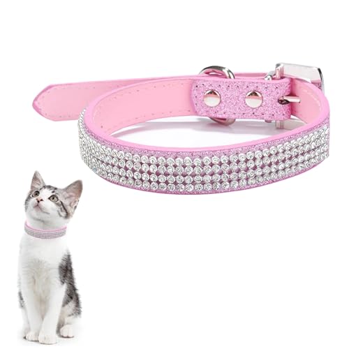 DHWEKU Katze Halsbänder Kätzchen Haustier Halsband,weiches verstellbares Samt-Halsband mit Strasssteinchen,für kleine Hunde und Katzen DHWEKU Katze Halsbänder Kätzchen Haustier Halsband,weiches verstellbares Samt-Halsband mit Strasssteinchen,für kleine Hunde und Katzen von DHWEKU