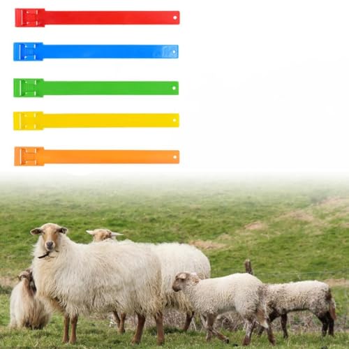 DHliIQQ 10 x Ziegenhalsband, Schaf-Identifikationsbänder, verstellbares Nylon-Schafhalsband, Nutztiermarkierung, Landwirtschaftsausrüstung für die Gesundheitsüberwachung und -verwaltung von Schafen von DHliIQQ