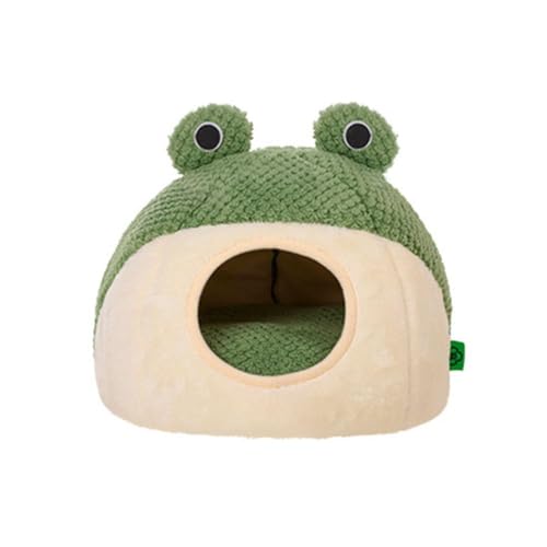 DHliIQQ Grünes Froschnest Haustierhaus Frosch Serie Nest Abnehmbares Komfortables Hund Schlafen Bett Liefert Haus Haustier Warm Winter von DHliIQQ