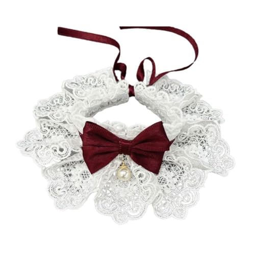 Halsband mit Spitzenschal, niedliches Kleid und Kostüm für Haustier-Dekoration, ideal für Katzengeschenke und Schalband-Dekoration von DHliIQQ