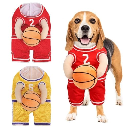 Hunde-Basketball-Kostüm mit Ball, Basketballspieler-Kostüm, Halloween-Halte-Outfit, Haustier-Halloween-Kostüm von DHliIQQ