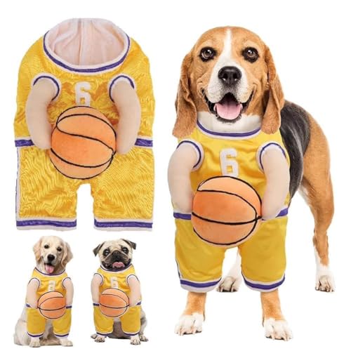 Hunde-Basketball-Kostüm mit Ball, Basketballspieler-Kostüm, Halloween-Kostüm, Haustier-Halloween-Kostüm von DHliIQQ