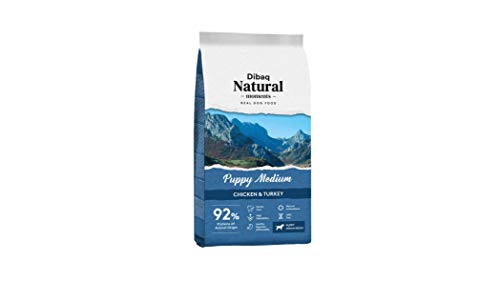Dibaq Natural Moments Puppy Medium: Huhn und Truthahnfutter für Hunde, speziell für Welpen mittlerer Rassen, 100% natürliche Inhaltsstoffe, 15 kg. von DIBAQ NATURAL MOMENTS