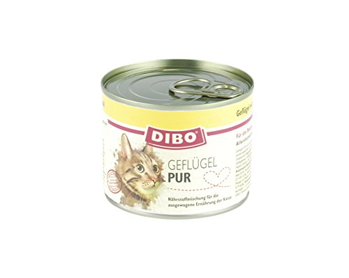 DIBO CAT PUR, 200g-Dose aus ausgesuchtem Geflügel hergestellt und mit Katzenminze und Lachsöl verfeinert von DIBO