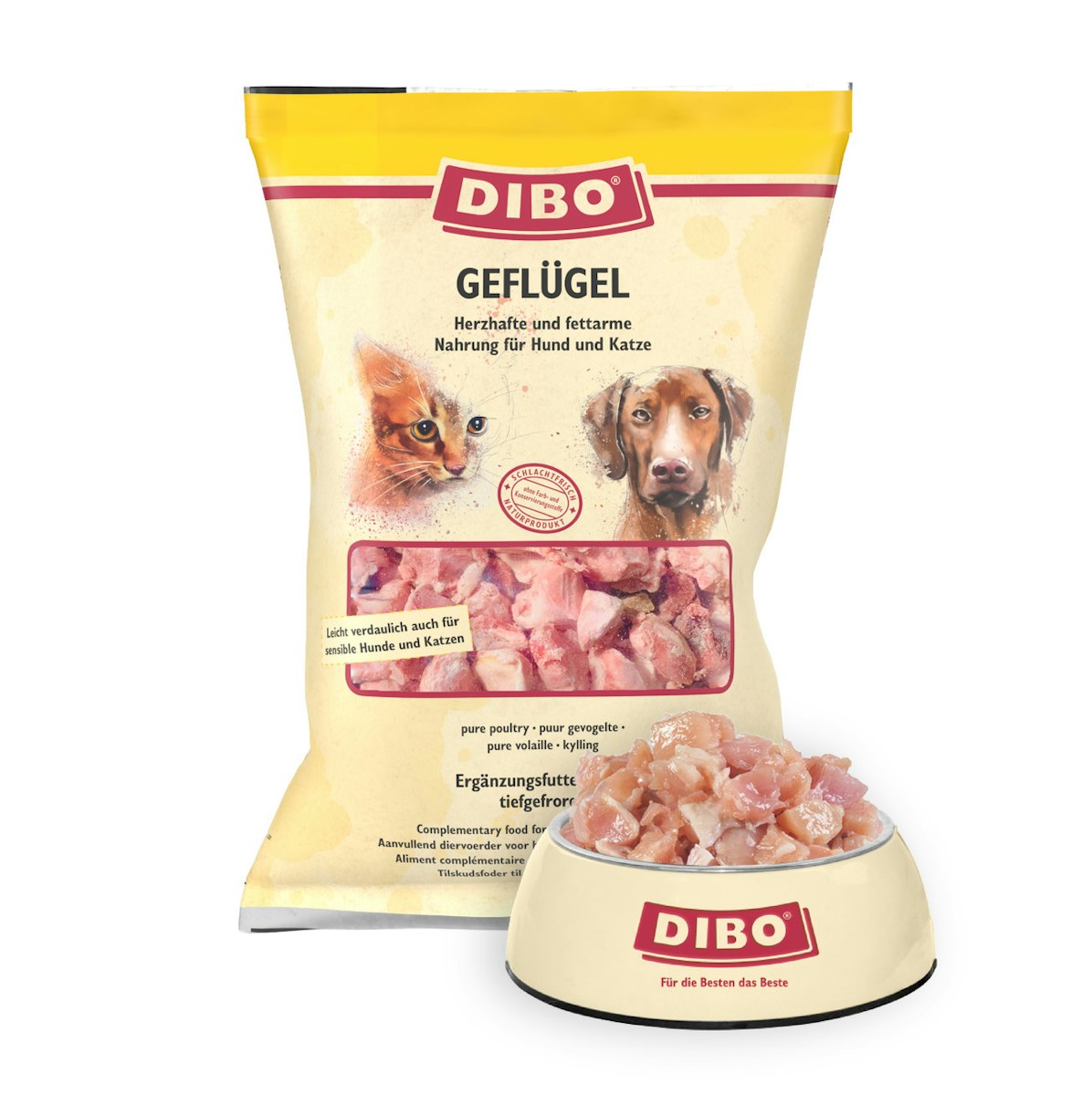 DIBO Geflügel Spezialfutter / Frostfutter für Hunde und Katzen von DIBO