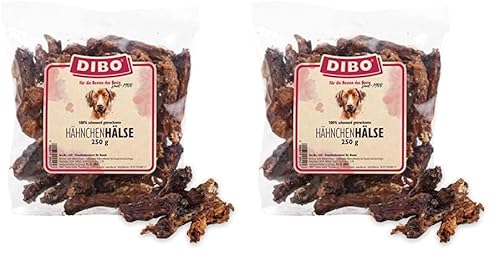 DIBO Hähnchenhälse, 250g-Beutel, der kleine Naturkau-Snack oder Leckerli für Zwischendurch, Hundefutter, Qualitätskauartikel ohne Chemie von DIBO (Packung mit 2) von DIBO