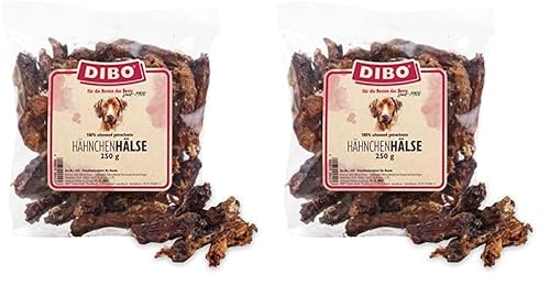 DIBO Hähnchenhälse, 250g-Beutel, der kleine Naturkau-Snack oder Leckerli für Zwischendurch, Hundefutter, Qualitätskauartikel ohne Chemie von DIBO (Packung mit 2) von DIBO