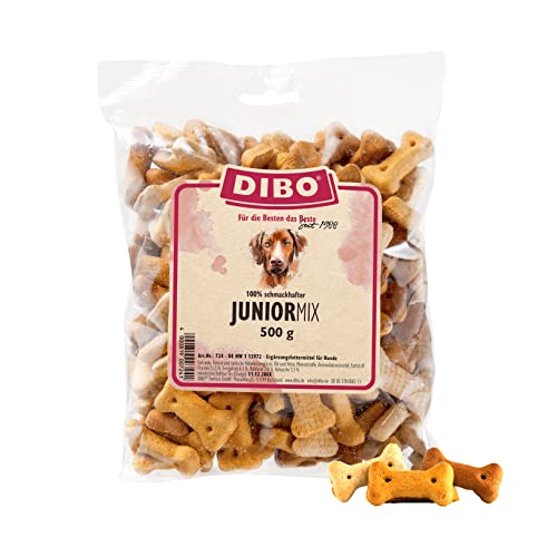 DIBO Junior-Mix, 500g-Beutel, Backwaren als gesunde, natürliche Ernährung für Hunde, Hundefutter, Barf, B.A.R.F., Leckerli, Hundekekse von DIBO