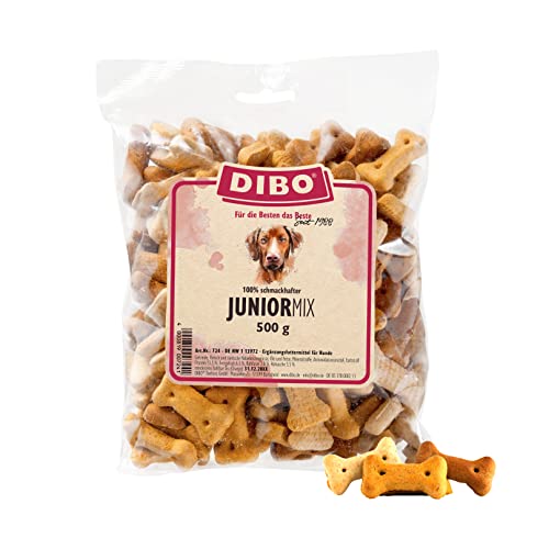 DIBO Junior-Mix, 500g-Beutel, Backwaren als gesunde, natürliche Ernährung für Hunde, Hundefutter, Barf, B.A.R.F., Leckerli, Hundekekse von DIBO
