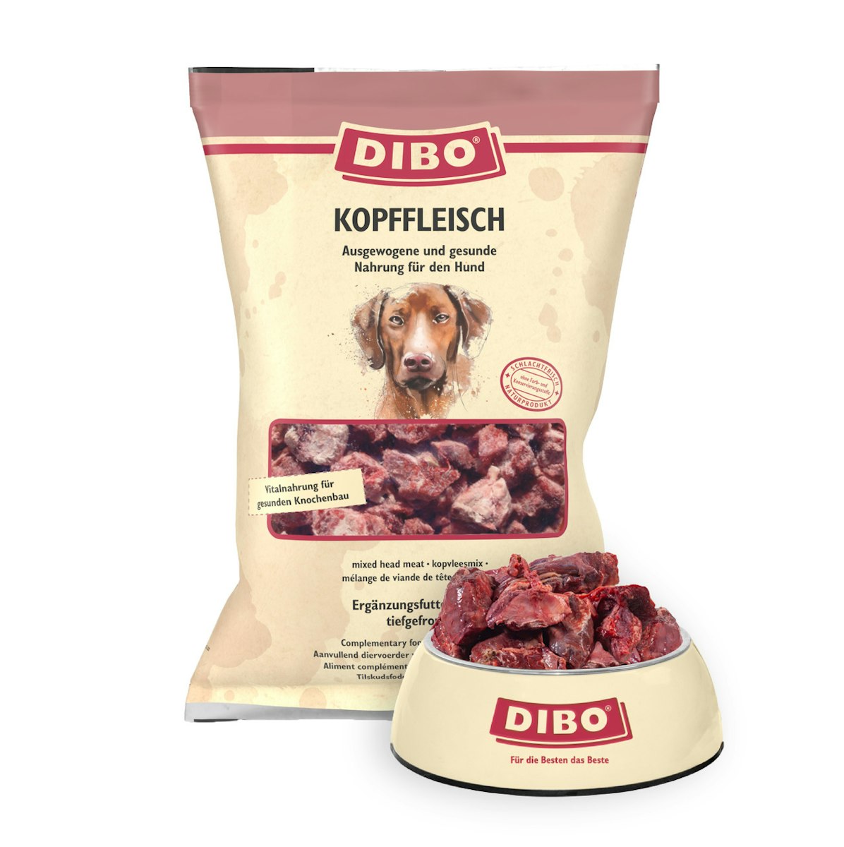 DIBO Kopffleisch Spezialfutter / Frostfutter für Hunde von DIBO