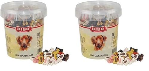 DIBO Mini - Leckerli - Mix 500g - Eimer, Leckerli, Belohnung für Hunde, Hundefutter (Packung mit 2) von DIBO