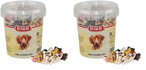 DIBO Mini - Leckerli - Mix 500g - Eimer, Leckerli, Belohnung für Hunde, Hundefutter (Packung mit 2) von DIBO