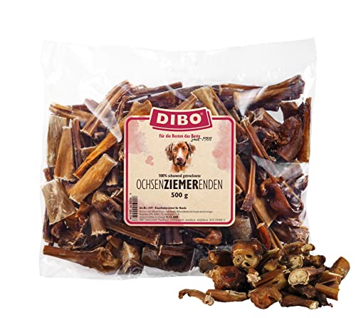 DIBO Ochsenziemerenden, 500g-Beutel, der kleine Naturkau-Snack oder Leckerli für Zwischendurch, Hundefutter, Qualitätskauartikel ohne Chemie von DIBO