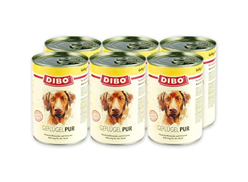 DIBO - PUR GEFLÜGEL, 6 x 400g-Dose, Reine Fleischdosen aus frischem und natürlichem Fleisch Qualität von DIBO