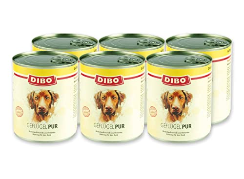 DIBO - PUR GEFLÜGEL, 6 x 400g-Dose, Reine Fleischdosen aus frischem und natürlichem Fleisch Qualität von DIBO