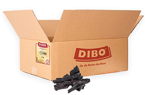DIBO Pferde-Leber, 5kg-Karton, Naturkau-Snack oder Leckerli für Zwischendurch, Hundefutter, Qualitätskauartikel ohne Chemie von DIBO