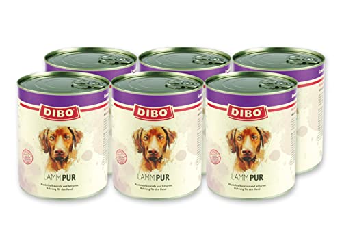DIBO Pur Lamm, 6 x 800g-Dose, Hundefutter, Nassfutterohne Konservierungsstoffe, Reine Fleischdosen aus frischem und natürlichem Fleisch Qualität von DIBO