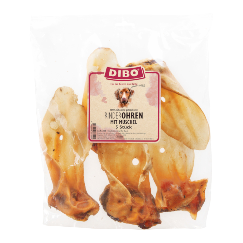 DIBO Rinder Ohren mit Muschel - Sparpaket: 2 x 350 g DIBO Rinder Ohren mit Muschel - Sparpaket: 2 x 350 g von DIBO