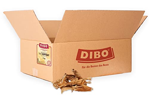 DIBO Rinderkopfhaut, 5kg-Beutel, Naturkau-Snack oder Leckerli für Zwischendurch, Hundefutter, Qualitätskauartikel ohne Chemie von DIBO