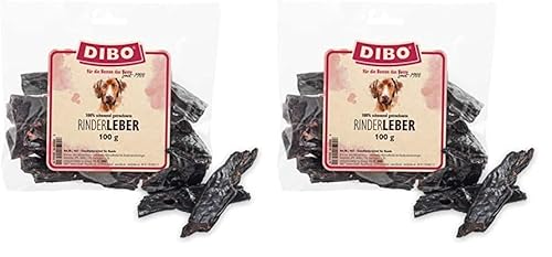 DIBO Rinderleber, 100g-Beutel, der kleine Naturkau-Snack oder Leckerli für Zwischendurch, Hundefutter, Qualitätskauartikel ohne Chemie von DIBO (Packung mit 2) von DIBO