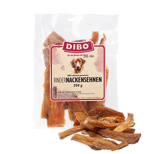 DIBO Rindernackensehnen, 250g-Beutel, der kleine Naturkau-Snack oder Leckerli für Zwischendurch, Hundefutter, Qualitätskauartikel ohne Chemie von DIBO