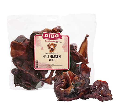 DIBO Rindernasen, 250g-Beutel, der kleine Naturkau-Snack oder Leckerli für Zwischendurch, Hundefutter, Qualitätskauartikel ohne Chemie von DIBO von DIBO