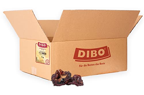DIBO Rindernasen, 5kg-Karton, Naturkau-Snack oder Leckerli für Zwischendurch, Hundefutter, Qualitätskauartikel ohne Chemie von DIBO