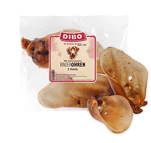 DIBO Rinderohren, 2 Stück im Beutel, der kleine Naturkau-Snack oder Leckerli für Zwischendurch, Hundefutter, Qualitätskauartikel ohne Chemie von DIBO von DIBO