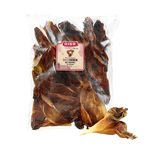 DIBO Rinderohren mit Muschel, 25 Stück, der kleine Naturkau-Snack oder Leckerli für Zwischendurch, Hundefutter, Qualitätskauartikel ohne Chemie von DIBO DIBO Rinderohren mit Muschel, 25 Stück, der kleine Naturkau-Snack oder Leckerli für Zwischendurch, Hundefutter, Qualitätskauartikel ohne Chemie von DIBO von DIBO