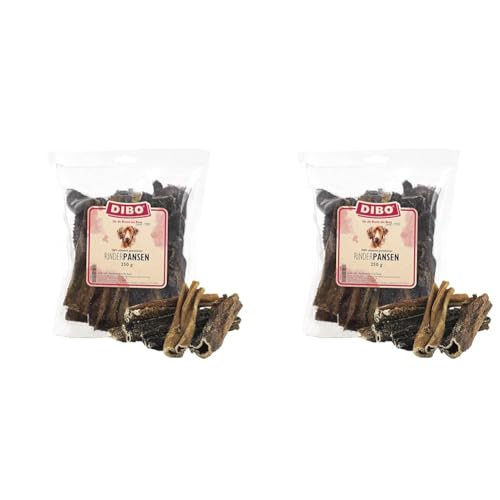 DIBO Rinderpansen, 250g-Beutel, der kleine Naturkau-Snack oder Leckerli für Zwischendurch, Hundefutter, Qualitätskauartikel ohne Chemie von DIBO (Packung mit 2) von DIBO