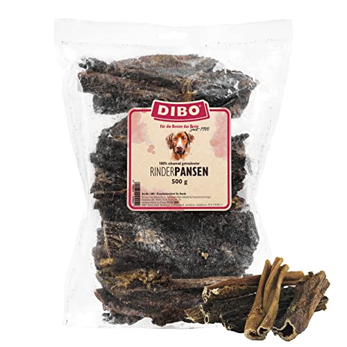 DIBO Rinderpansen, 500g, der kleine Naturkau-Snack oder Leckerli für Zwischendurch, Hundefutter, Qualitätskauartikel ohne Chemie von DIBO