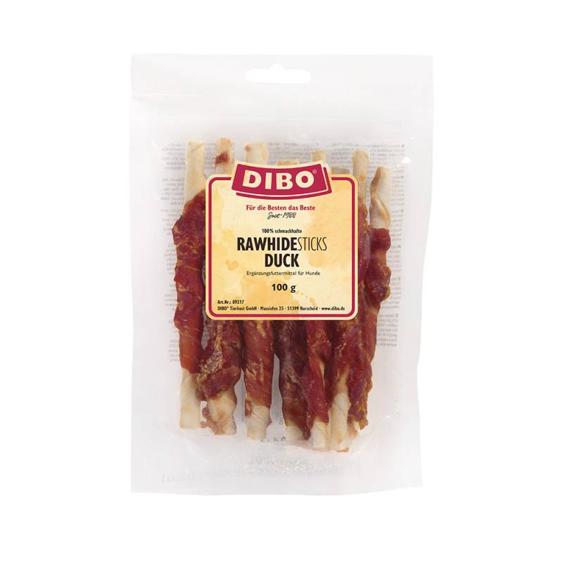 DIBO Rohhaut-Sticks mit Ente - 100 g von DIBO