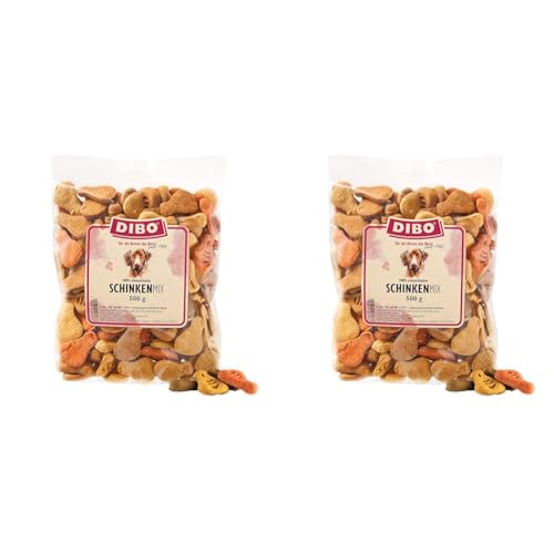 DIBO Schinken-Mix, 500g-Beutel, Backwaren als gesunde, natürliche Ernährung für Hunde von DIBO, Hundefutter, Barf, B.A.R.F, Leckerli, Hundekekse (Packung mit 2) von DIBO