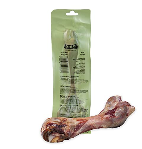 DIBO Schinkenknochen, ca. 23cm Langer Knochen - der kleine Naturkau-Snack oder Leckerli für Zwischendurch, Hundefutter, Qualitätskauartikel ohne Chemie von DIBO von DIBO