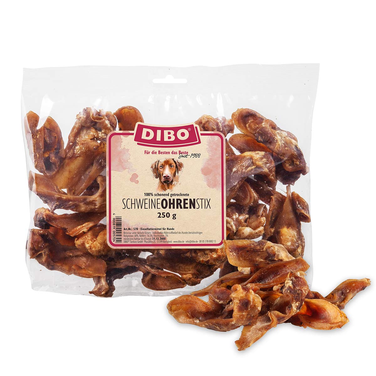 DIBO Schweineohren-Stix 250g DIBO Schweineohren-Stix 250g von DIBO