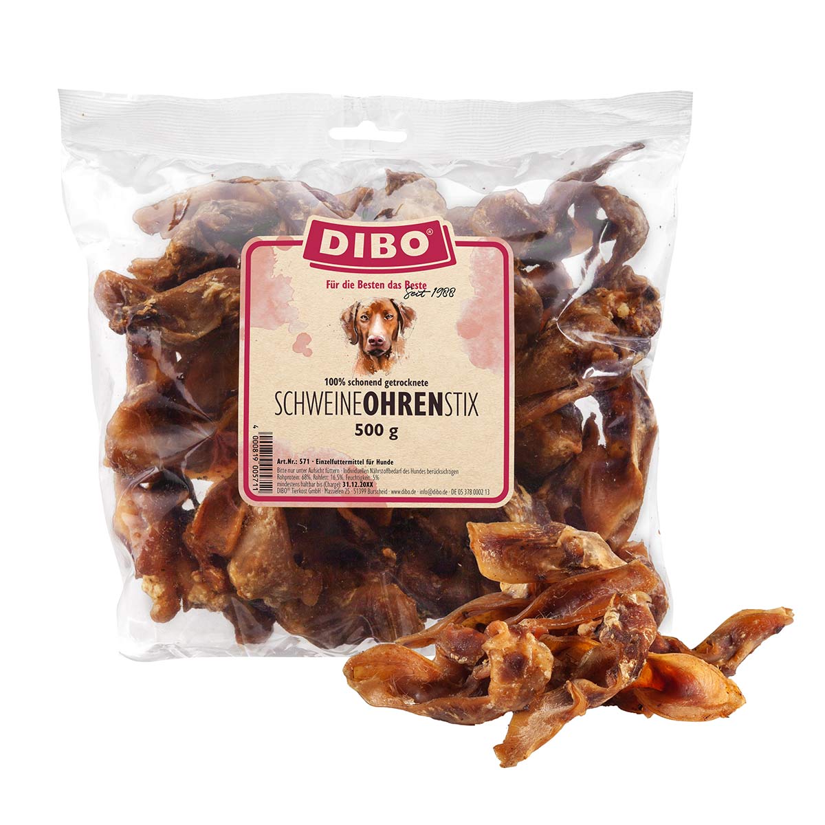 DIBO Schweineohren-Stix 500g DIBO Schweineohren-Stix 500g von DIBO