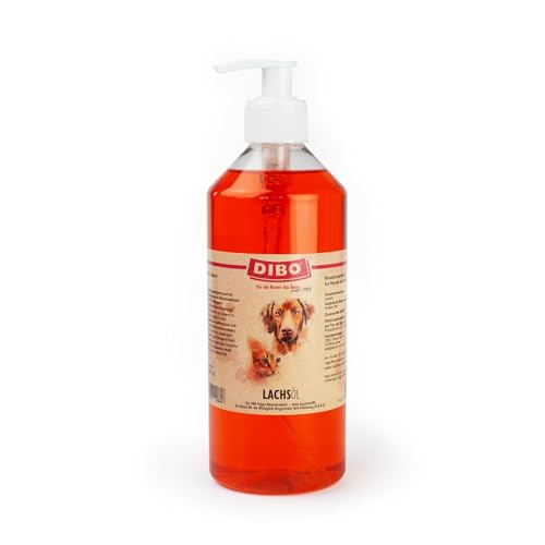 Lachsöl mit Pumpe, 500ml, Ergänzungsfuttermittel als gesunde, natürliche Ernährung für Hunde von DIBO, Hundefutter, Barf, B.A.R.F. von DIBO