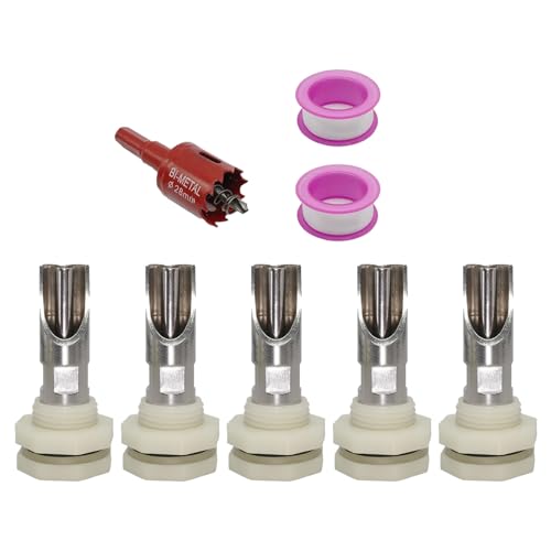 5 Stück Mehrzweck Schweine Nippel Waterer Edelstahl Automatische Tränke Set für Fässer mit Tanks Anschlüssen von DIDILLX