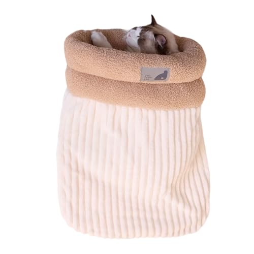 DIDILLX Winter-Katzen-Plüsch-Einlagen, weiche Fässer-Form, bequeme Liege, Schlafsack, für Wärme, kaltes Wetter, Katzenhöhle DIDILLX Winter-Katzen-Plüsch-Einlagen, weiche Fässer-Form, bequeme Liege, Schlafsack, für Wärme, kaltes Wetter, Katzenhöhle von DIDILLX