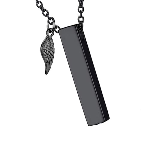 DIEKE Rostfreie Urnen-Halskette, Urnen-Medaillon, Haustier-Einäscherungshalskette, Engelsflügel-Anhänger, Gedenkschmuck, Haustierbedarf, Einäscherung von DIEKE