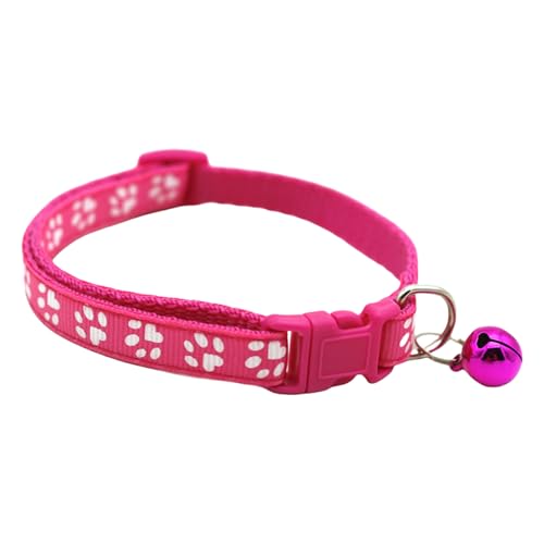 Modisches Katzen-Accessoire, Halsband mit Glöckchen, leuchtende Farben, Pfotenabdruck, für Outdoor-Spaziergänge, Training, Verwendung mit Glocken von DIEKE