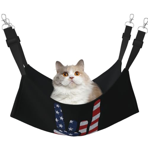 DIEzig Gestures Hängematte, Motiv: amerikanische Flagge, mittelgroß, weiches Bett für Kätzchen, Frettchen, Welpen oder kleine Haustiere von DIEzig