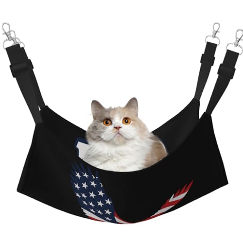 DIEzig Hängematte, Motiv: Adler, USA-Flagge, mittelgroß, weiches Bett für Kätzchen, Frettchen, Welpen oder kleine Haustiere von DIEzig