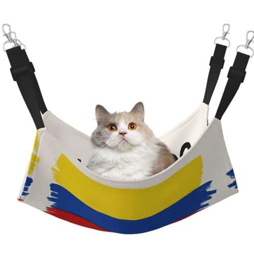 DIEzig Hängematte, Motiv: Flagge von Kolumbien, mittelgroß, weiches Bett für Kätzchen, Frettchen, Welpen oder kleine Haustiere von DIEzig
